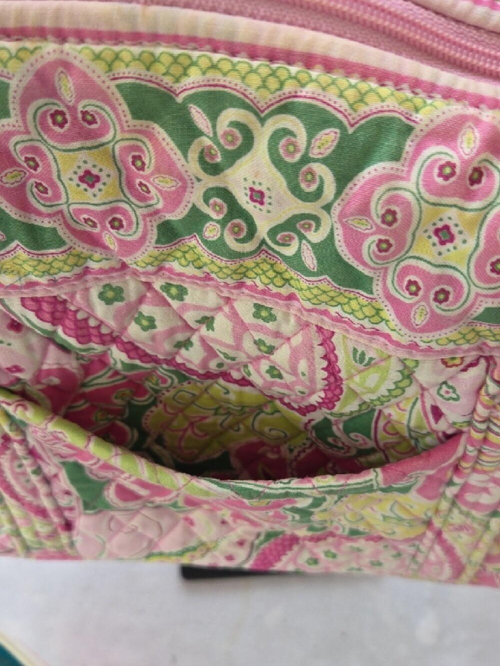 Vera Bradley Quilted Paisley Tote in Pink & Green - Picture 3 of 10